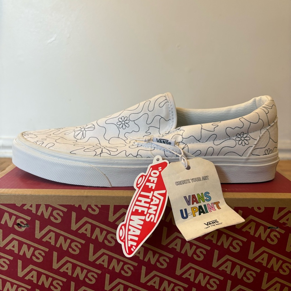 Vans Classic Slip-On U-Paint “Camo Daisy” NWT Men’s 9 Women’s 10.5 - Picture 2 of 12
